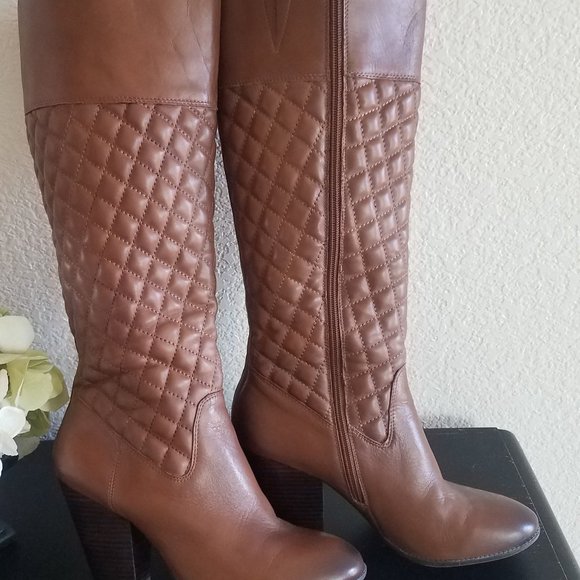 SIZE 9 Sole Society Quilted Brown Leather Boots EUC, "Bryan" - Picture 13 of 13